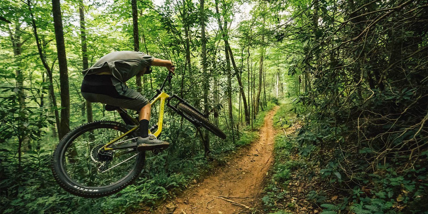 Male Biker in Mid-Air